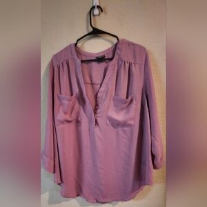 Torrid Dusty Pink Blouse with Pocket Detail